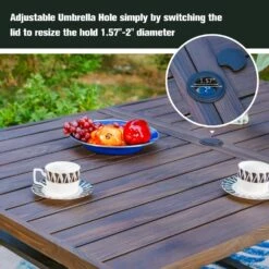 PHI VILLA 7-Piece Patio Dining Set 6 Fixed Stackable Chairs And Steel Rectangle Table -Phi Villa 00 02 4490489a b147 438a 8bc6 6f3b83ead96c