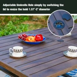 PHI VILLA 7-Piece Patio Dining Set 6 Stackable Chairs And Rectangle Table -Phi Villa 00 02 c16ac642 b48d 4d64 abdb fa914160cd43