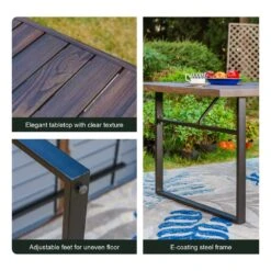 PHI VILLA 7-Piece Patio Dining Set 6 Fixed Stackable Chairs And Steel Rectangle Table -Phi Villa 00 04 57d54afd 9257 460a bfbf 2679ada13ce7