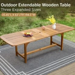 Phi Villa 7/9-Pcs Wooden Outdoor Dining Set With Expandable Table For Garden -Phi Villa 01 fe0509e8 ad60 422f b791 238532d6b7e9