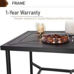 PHI VILLA Patio 32" Steel Square Bar Dining Table -Phi Villa 02 3624de35 c31c 400d b2a7 403cc9f93a8d