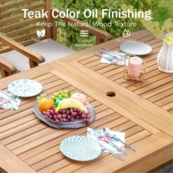 Phi Villa 7/9-Pcs Wooden Outdoor Dining Set With Expandable Table For Garden -Phi Villa 03 6f0de5d9 0f6a 413b 9936 e04a30104c41