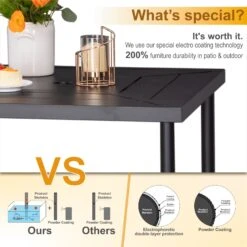 PHI VILLA Patio 32" Steel Square Bar Dining Table -Phi Villa 05 f74fde69 9a29 46fb 849d 714186b5b170