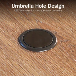 PHI VILLA 5-Piece Patio Dining Set 4 Fixed Steel Chairs And Dining Table -Phi Villa 060 5 4