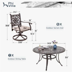 7-Pcs Patio Dining Set Of Cast Aluminum Chairs And Round Table-Phi Villa -Phi Villa 071 2024.5.16 16
