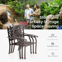 7-Pcs Patio Dining Set Of Cast Aluminum Chairs And Round Table-Phi Villa -Phi Villa 077 2024.5.22 06 1
