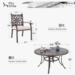 7-Pcs Patio Dining Set Of Cast Aluminum Chairs And Round Table-Phi Villa -Phi Villa 077 2024.5.22 18