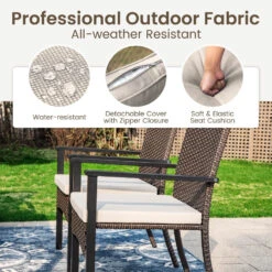 PHI VILLA Patio Wicker Rattan Haiti Chair Set Of 2 -Phi Villa 099 452 PV 25.2.11 4 6e64b033 0b55 4526 b88e db396049f2ba