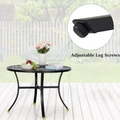 Phi Villa 5-Pcs Patio Dining Set 4 Textilene Fixed Chairs & Table -Phi Villa 1 1 951f410b b947 4197 aaba a6fa00fb2112