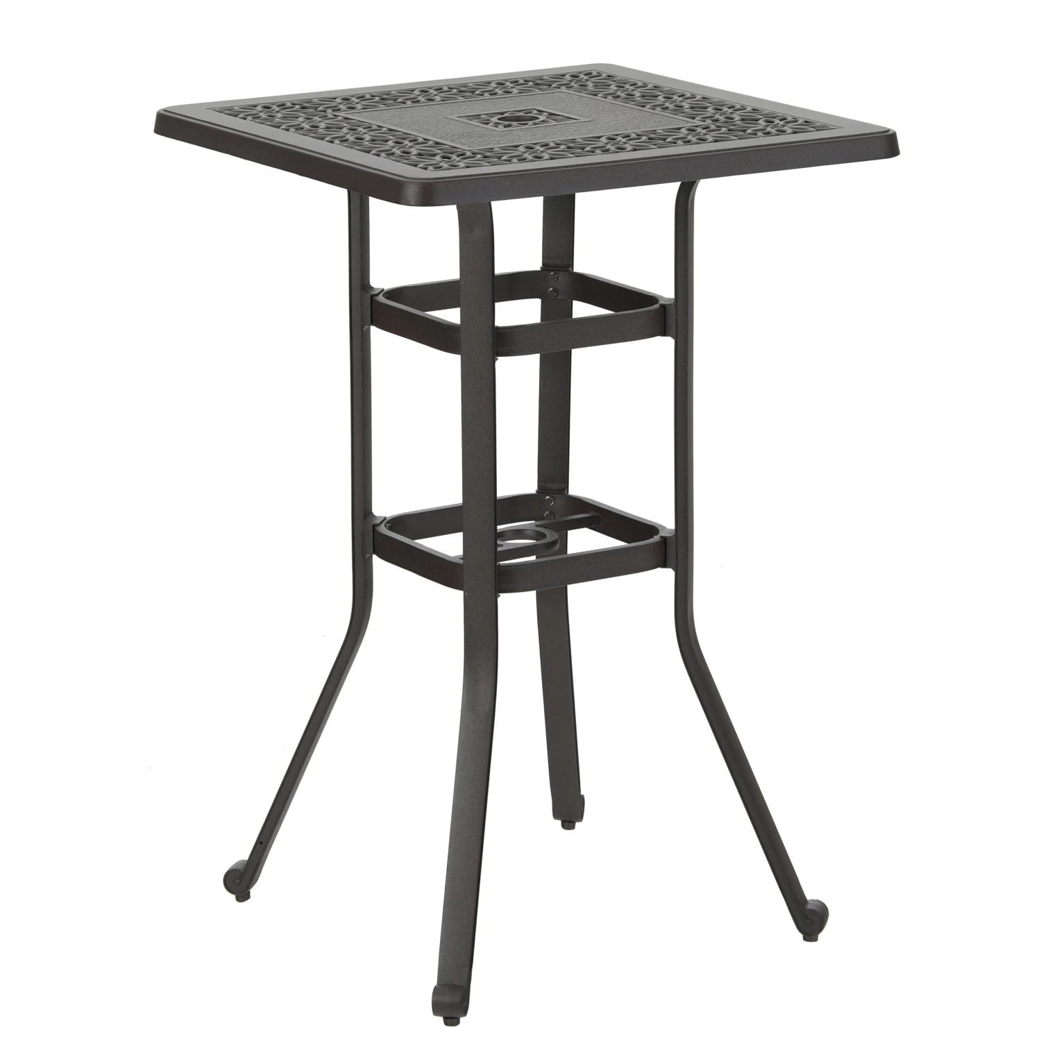 Phi Villa Cast Aluminum Square Patio Outdoor Bar Table 4 Phi Villa Cast Aluminum Square Patio Outdoor Bar Table - Image 2