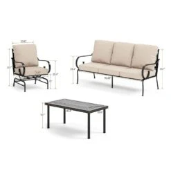 Phi Villa 7-Seater Outdoor Steel Conversation Sofa Set With Metal Coffee Table -Phi Villa 11 e3ab58c4 5150 4545 9d06 be36da7f300b