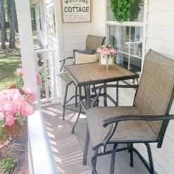 3/5-Piece Patio Bistro Set Of Textilene Swivel Bar Stools PHI VILLA -Phi Villa 12 71784d84 1fa1 4201 903c 7fb6c5a9c188