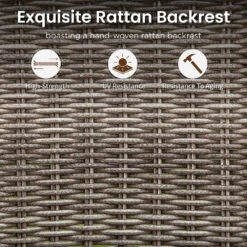 Phi Villa Outdoor Swivel Bar Stools With Rattan Backrest -Phi Villa 131 PV 2024.6.25 2