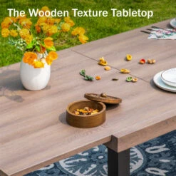 9-Piece Patio Dining Set Flat Expandable Table And Textilene Chairs For Deck Phi Villa 22 9-Piece Patio Dining Set Flat Expandable Table And Textilene Chairs For Deck Phi Villa -Phi Villa 137P 5