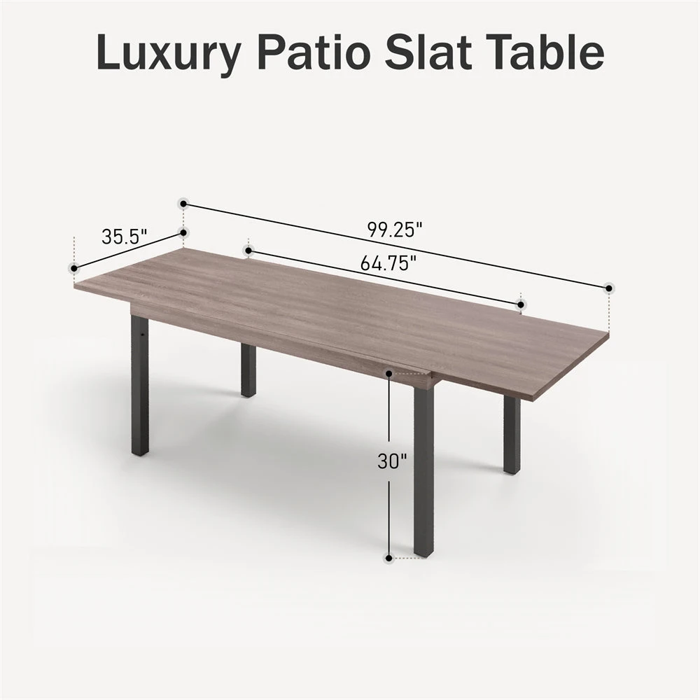 9-Piece Patio Dining Set Flat Expandable Table And Textilene Chairs For Deck Phi Villa 12 9-Piece Patio Dining Set Flat Expandable Table And Textilene Chairs For Deck Phi Villa - Image 10