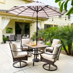 5-Piece Outdoor Dining Set With Rattan Swivel Chairs And Square Table PHI VILLA 32 5-Piece Outdoor Dining Set With Rattan Swivel Chairs And Square Table PHI VILLA -Phi Villa 15 af2bb242 ead6 4787 81df 19445f6efb26