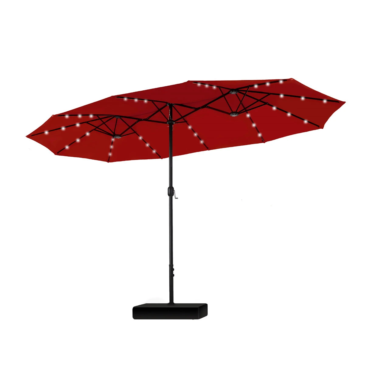 PHI VILLA 15ft 11-Color Double-Sided Patio Extra Large Umbrella With LED Lights 11 PHI VILLA 15ft 11-Color Double-Sided Patio Extra Large Umbrella With LED Lights - Image 9