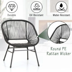 Phi Villa 3-Piece Outdoor Wicker Conversation Set -Phi Villa 1 1