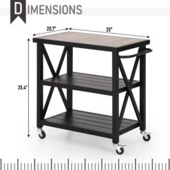 Phi Villa Outdoor Double-Shelf Movable Kitchen Island Cart -Phi Villa 1 089223fe d1bf 4d13 88af 5f2aa74cfba0