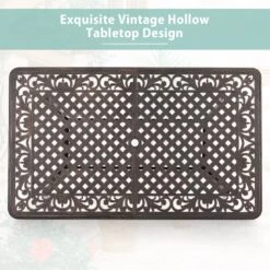 PHI VILLA 59" Patio Dining Table Cast Aluminum Golden Bronze With 1.97" Umbrella Hole 13 PHI VILLA 59" Patio Dining Table Cast Aluminum Golden Bronze With 1.97" Umbrella Hole -Phi Villa 1 0ad7c0aa f5f4 4f2d b625 37cf02679b36