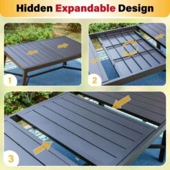 PHI VILLA Metal Extendable Patio Steel Dining Table -Phi Villa 1 18f01299 7af2 49df 9fad a5f66b171d88