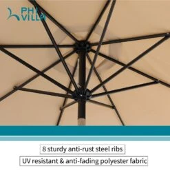 PHIVILLA 9ft Manual-tilted Outdoor Patio Umbrella With Crank Handle -Phi Villa 1 2 a25c9895 ae0e 4b69 bb1c f56bcac813d2