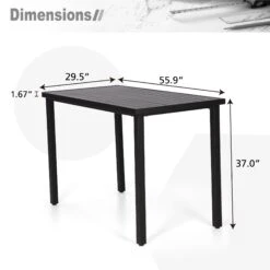 Phi Villa 56" Pub Rectangular Steel Bar High Table -Phi Villa 1 42b9612f 8cd4 4a00 9bc4 7bac8be4c0fd