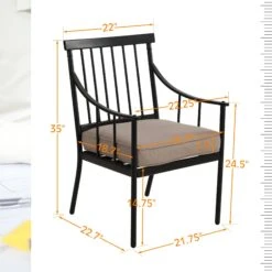 PHI VILLA Steel Fixed Patio Outdoor Dining Chairs Set -Phi Villa 1 5e8919b5 cfd3 41ce 9c2b e9f1e698efe0