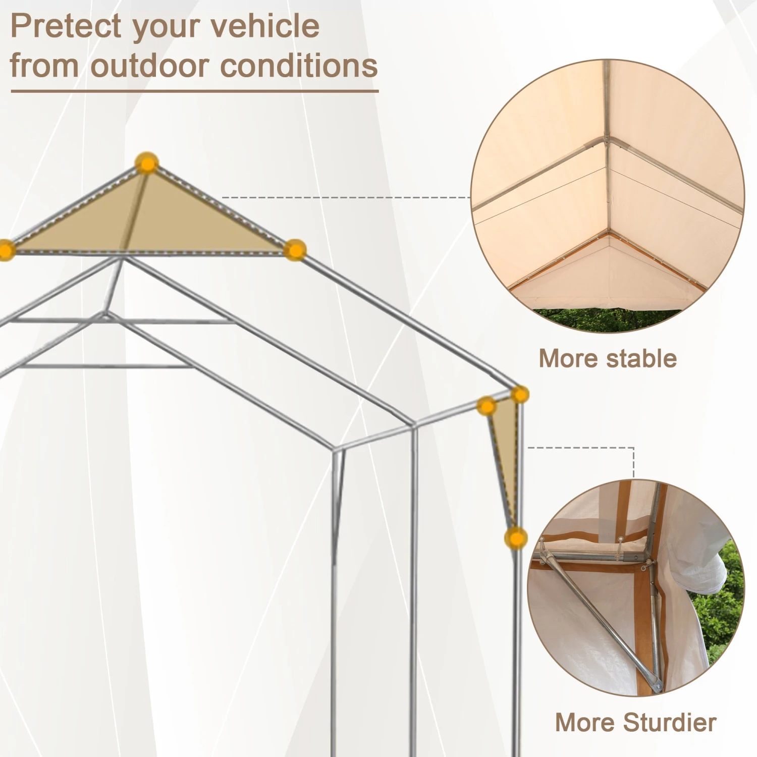 PHI VILLA 10x20 Ft Heavy Duty Carport Car Canopy Instant Garage Party Tent 6 PHI VILLA 10x20 Ft Heavy Duty Carport Car Canopy Instant Garage Party Tent - Image 4