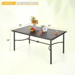 PHI VILLA 7-Piece Patio Dining Set 6 Stackable Chairs And Rectangle Table -Phi Villa 1 6f35c5ba 877b 4986 8a42 26d409c77328