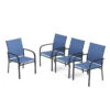 PHI VILLA Patio Textilene Fixed Dining Chairs -Phi Villa 1 E02GF153 B 0000