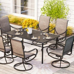 PHI VILLA Patio Rectangle Steel Slatted Dining Table -Phi Villa 1 S7 45521 0000