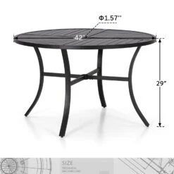 Phi Villa 5-Pcs Patio Dining Set 4 Textilene Fixed Chairs & Table -Phi Villa 1 a88b1ff7 10e6 4a09 af42 27adb6be3715