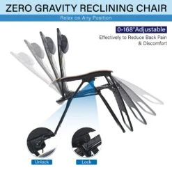 PHI VILLA Oversize Padded Adjustable Zero Gravity Chair With Cup Holder -Phi Villa 1 b83fcc61 8aeb 4782 8536 4be180d0ce16