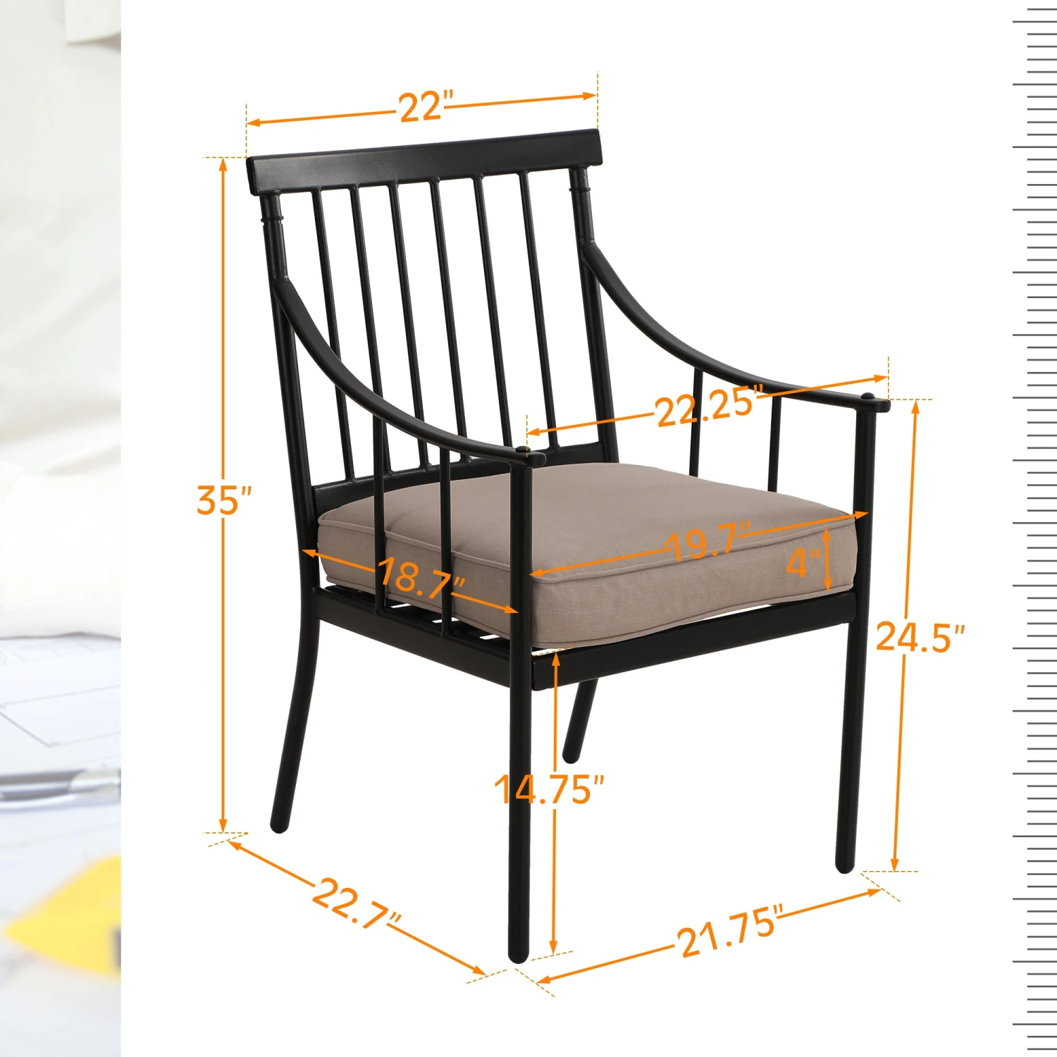 Phi Villa 7 / 9-Piece Outdoor Dining Set With Adjustable Table & Fashionable Dining Arm Chairs 12 Phi Villa 7 / 9-Piece Outdoor Dining Set With Adjustable Table & Fashionable Dining Arm Chairs - Image 10