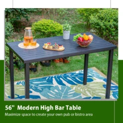 Phi Villa 56" Pub Rectangular Steel Bar High Table -Phi Villa 1 cd8811a4 a2fe 4cd9 8a07 d45ff92e43e9