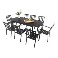 7/ 9-Piece Patio Dining Sets With Extendable Table And Stackable Chairs PHI VILLA -Phi Villa 1 fec3a664 8803 4db4 8922 c33fa077bdc1
