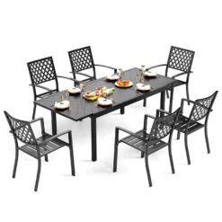 PHI VILLA 7-piece / 9-piece Outdoor Dining Sets Adjustable Steel Table And Stackable Chairs -Phi Villa 1 s7 42503 i1 0000