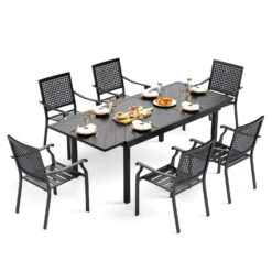 Phi Villa 7-Piece / 9-Piece Patio Dining Set Fixed Stackable Chairs & Extendable Table -Phi Villa 1 s7 42549 0000