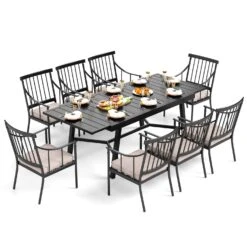 Phi Villa 7 / 9-Piece Outdoor Dining Set With Adjustable Table & Fashionable Dining Arm Chairs 34 Phi Villa 7 / 9-Piece Outdoor Dining Set With Adjustable Table & Fashionable Dining Arm Chairs -Phi Villa 1 s9 45034 0000 bf920bc2 67b0 44d2 bb54 2c9a4f19b211