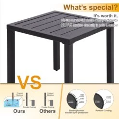 PHI VILLA Black Small Metal Square Side Coffee Bistro Table -Phi Villa 2 03 ba79a2b0 7c1f 41a2 a7ed 5df2581ed26c