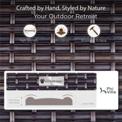 Phi Villa 7-Seater Wicker And Steel Outdoor Couch With Cushions Conversation Sofa Set -Phi Villa 2 11 ac0643c7 7e86 4afd 8e6f e01a6ae3ef3d