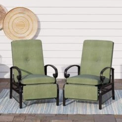 PHI VILLA Patio Lounge Chair Adjustable Metal Relaxing Recliner -Phi Villa 2 E02GF052 G 0000 0860e7a6 1e7f 433f a8d5 b6383b23ab8f
