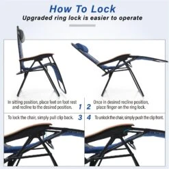 Phi Villa Patio Padded Oversize Recliner Zero Gravity Chair With Cup Holder -Phi Villa 2022.3.29 5