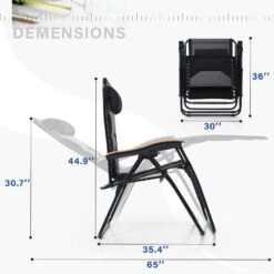 Phi Villa Patio Padded Oversize Recliner Zero Gravity Chair With Cup Holder -Phi Villa 2022.3.30 1
