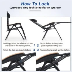 Phi Villa Patio Padded Oversize Recliner Zero Gravity Chair With Cup Holder -Phi Villa 2022.3.30 5