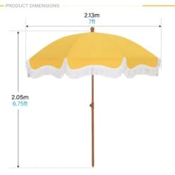 Phi Villa 7ft Patio Beach Tassel Umbrella UPF 50+ With Carry Bag -Phi Villa 2023.6.5 7