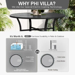 5/7-Piece Patio Dining Set With Patterned Round Table & Stylish Rattan Rope Chairs-Phi Villa 32 5/7-Piece Patio Dining Set With Patterned Round Table & Stylish Rattan Rope Chairs-Phi Villa -Phi Villa 2024.12.19 PV 409 N 1