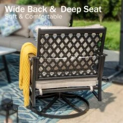 Phi Villa 4-Seater Outdoor Steel Conversation Sofa Set With Fire Pit Table -Phi Villa 2024.2.19 04