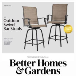 Outdoor Textilene All-Weather Swivel Bar Stools With Arms PHI VILLA -Phi Villa 2024.2.29 2